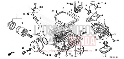 POMPE A HUILE (VFR1200XD/XDA/XDL/XDS) VFR1200XDE de 2014